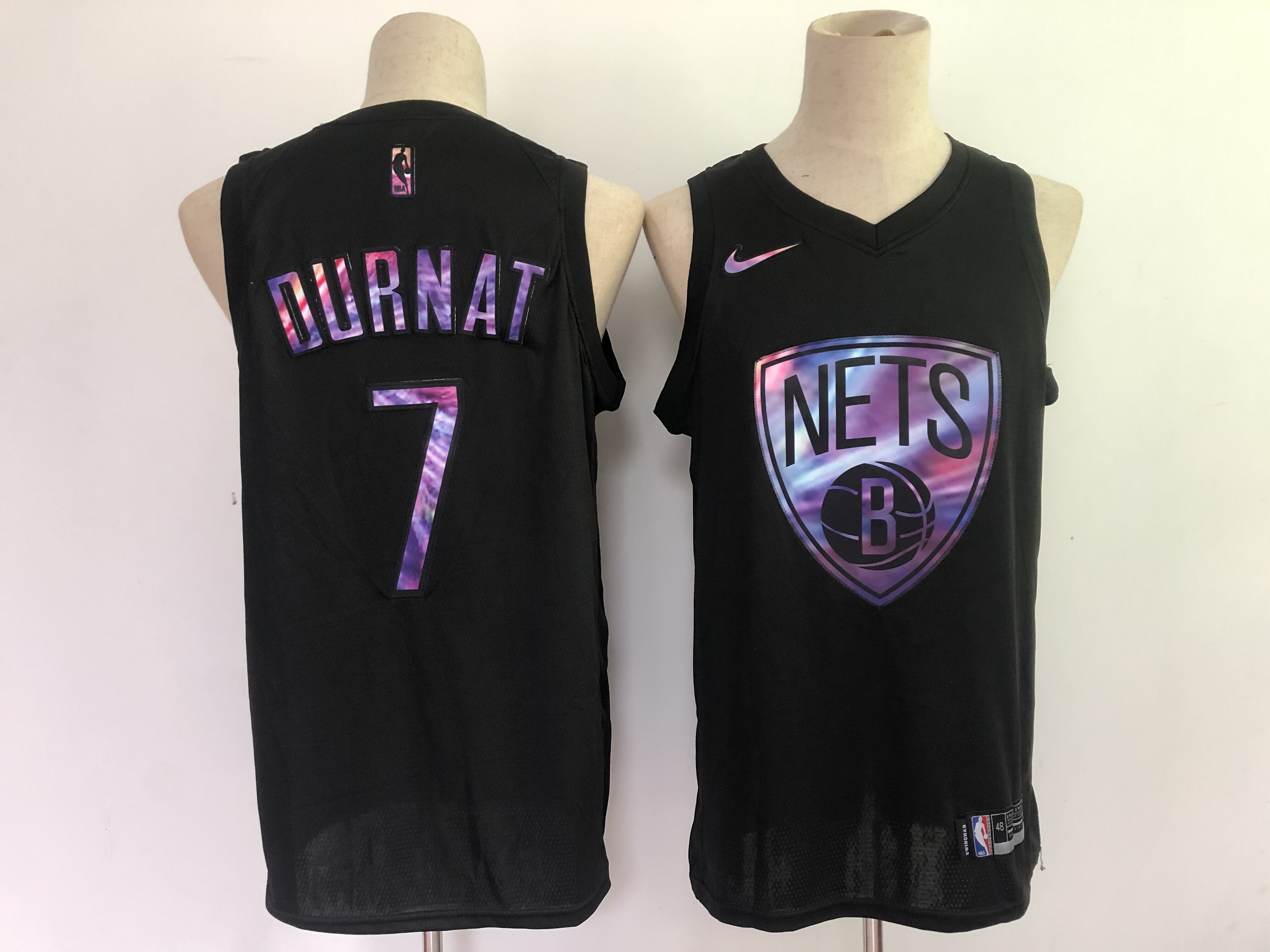 Men Brooklyn Nets #7 Durnat Black Nike Limited Rainbow version 2021 NBA Jerseys-0